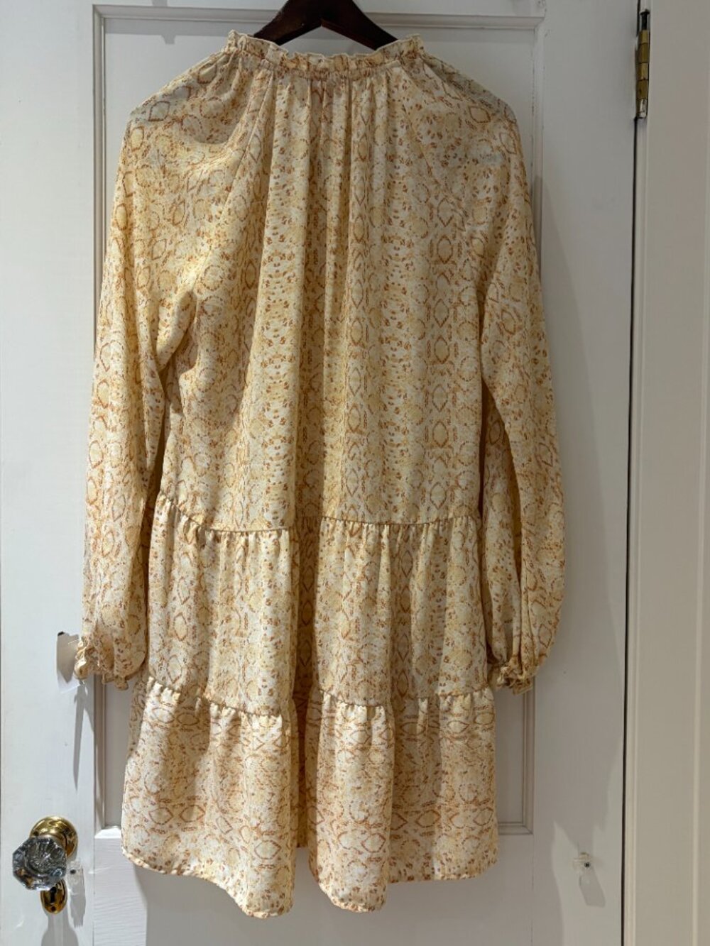 Show Me Your Mumu Birdie Mini Dress Size Small Mustard and White Desert Print - Picture 3 of 9